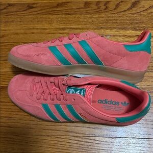 adidas orange and green stripes Gazelle Suede Sneakers size 11 and size 9